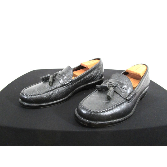 H. S. Trask Classic Black Pebbled Leather Tassel Loafers Men Sz 11 M EUC! main image 5